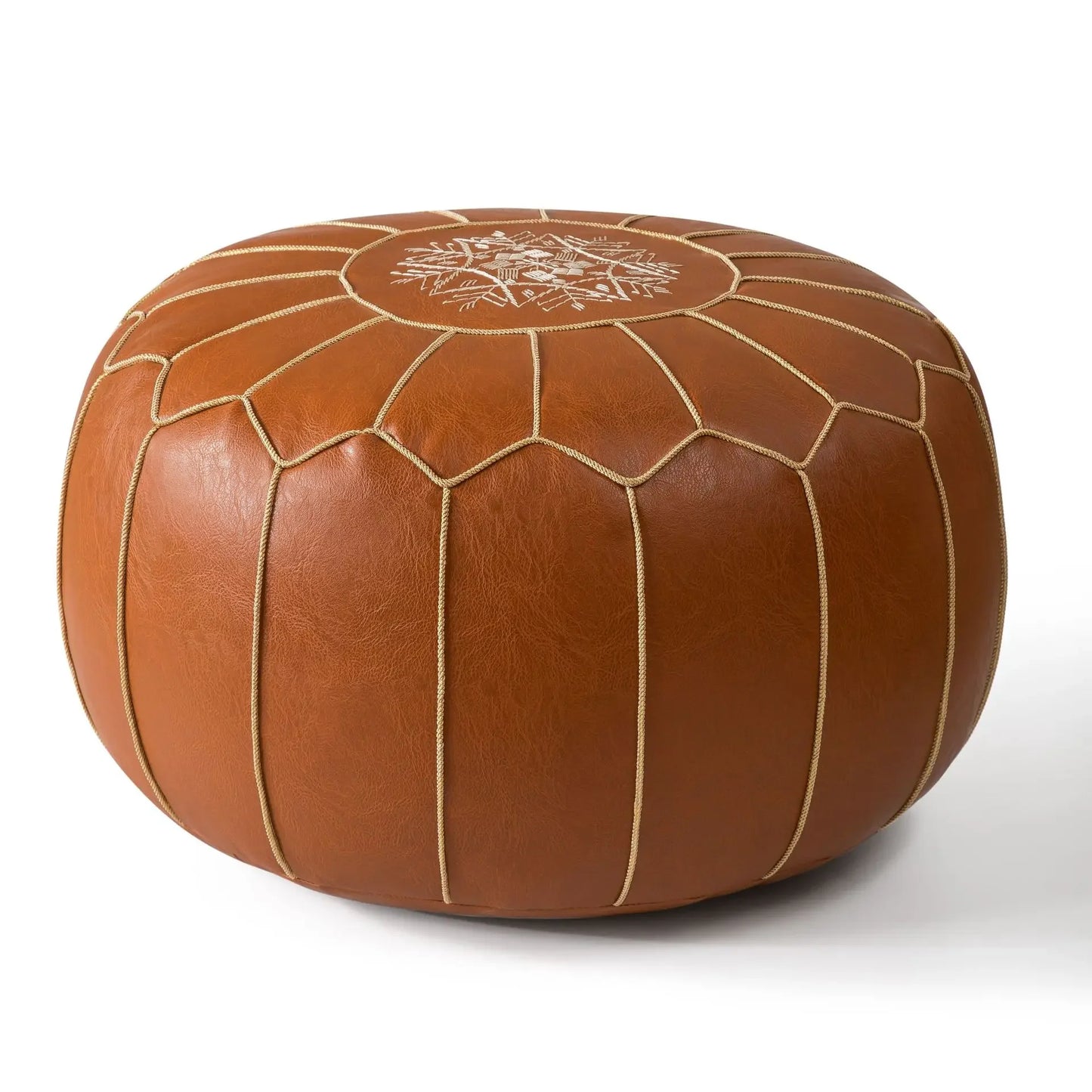 Decorative Moroccan PU Leather Pouf Soft Round Cushion Without Core Unstuffed Cushion Pillow Modern Home Decor